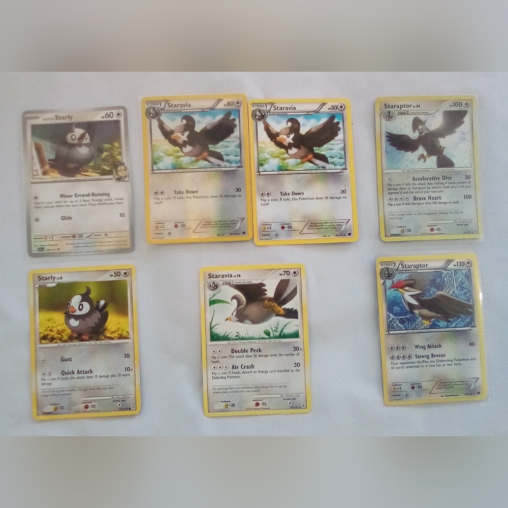 ✨Staraptor Full Evolution Pokemon Holo Card Bundle✨